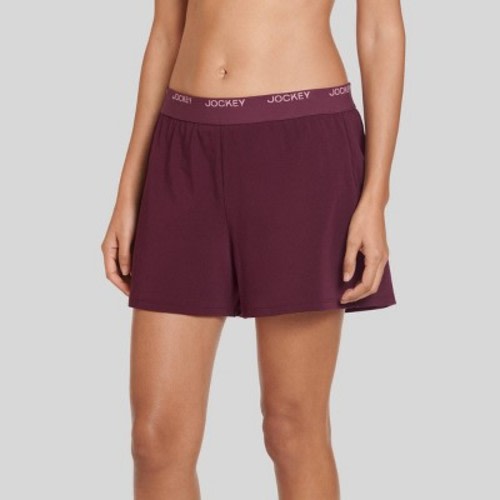 Jockey Generation™ Women's Period Pajama Shorts - Burgundy L: Cotton Blend, Moisture Wicking, Water-Resistant Pajama Bottoms