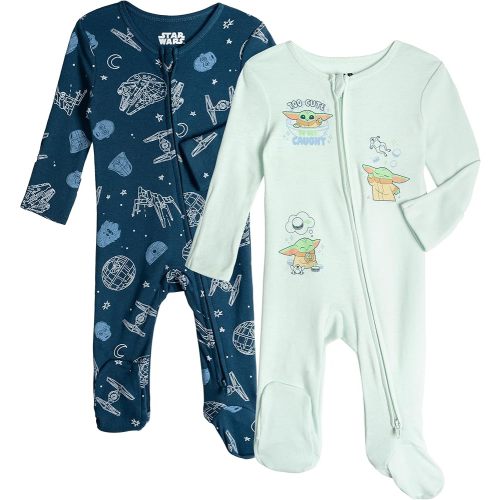 STAR WARS Baby 2 Pack Zip Up Sleep N' Plays Newborn to Infant Sizes (Newborn - 24 Months)