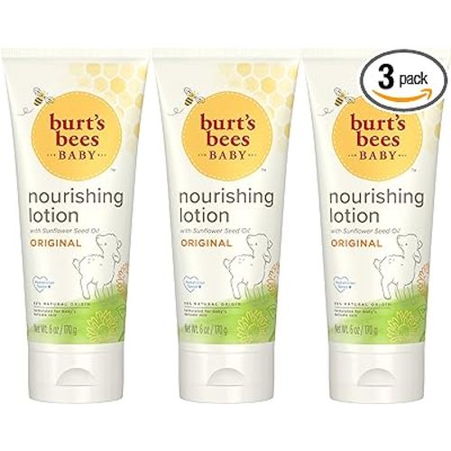 Burt's Bees Baby Nourishing Lotion, Original Scent Baby Lotion - 6 Ounce Tube - Pack of 3