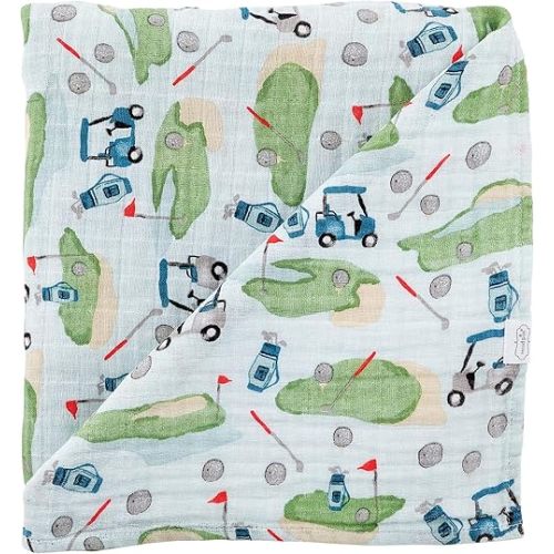 Mud Pie Muslin Swaddle, Golf , 47x47 Inch (Pack of 1)