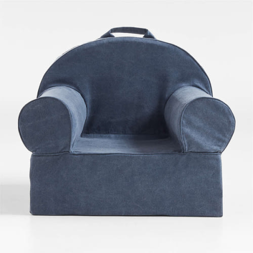 Large Deep Indigo Organic Cotton Kids Lounge Nod Chair