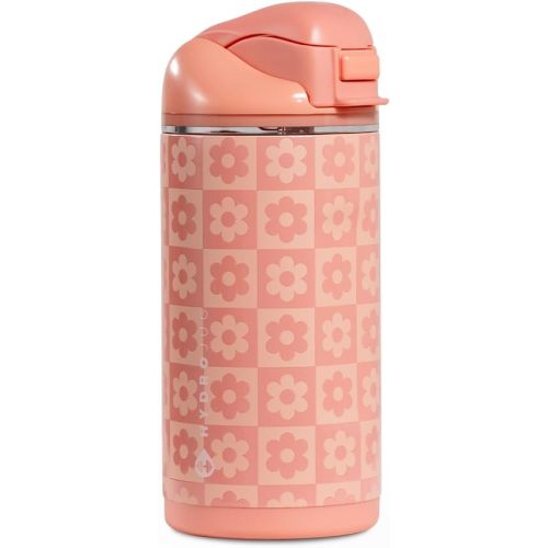 HydroJug Ease2o 14oz Kids Water Bottle with Straw & Chug Lid, Daisy Checkers