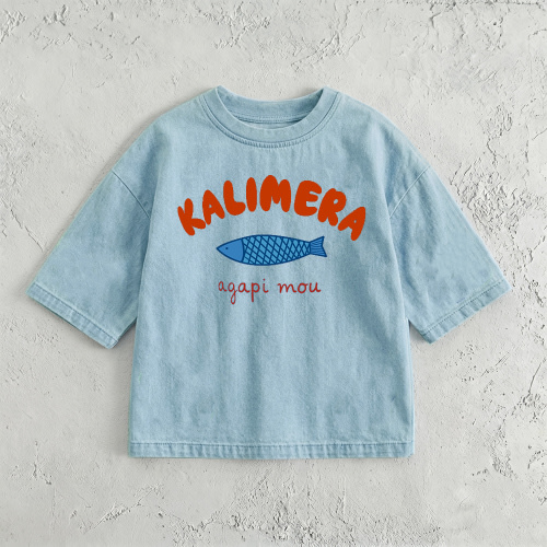 KALIMERA Baby & Kids Sardines Washed T-Shirt (12-18 months)