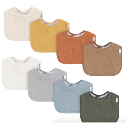 8-Pack Baby Neutral Warm Shades Muslin Drooling Bibs – Gerber Childrenswear