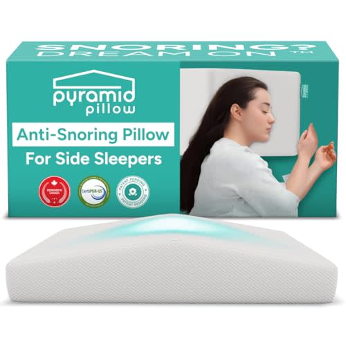 The Original Anti Snoring Pillow for Side Sleepers - Snoring Solution and Remedy - Inclined Memory Foam Pillow for Airway Support, Anti Snore Pillow with Removable Washable Cover