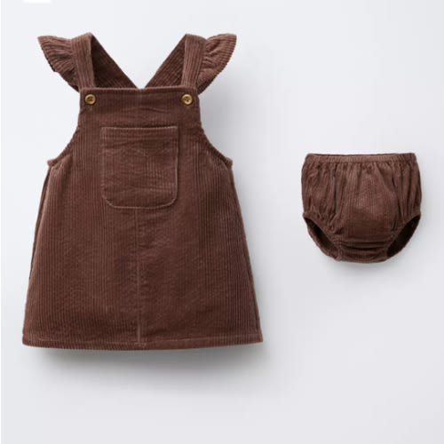 CORDUROY PINAFORE DRESS AND BLOOMERS - Dark pink | ZARA United States