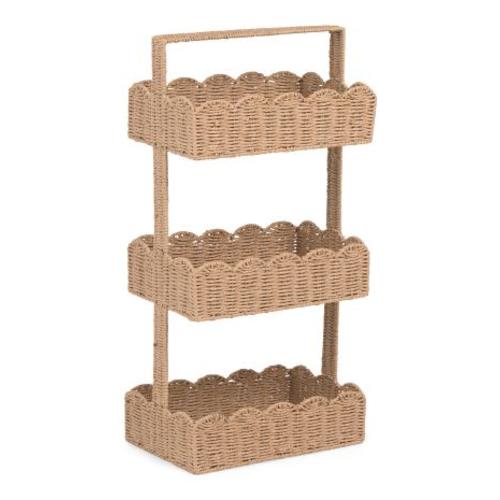 3 Tiered Basket Tower With Scalloped Trim | Home | TJ Maxx