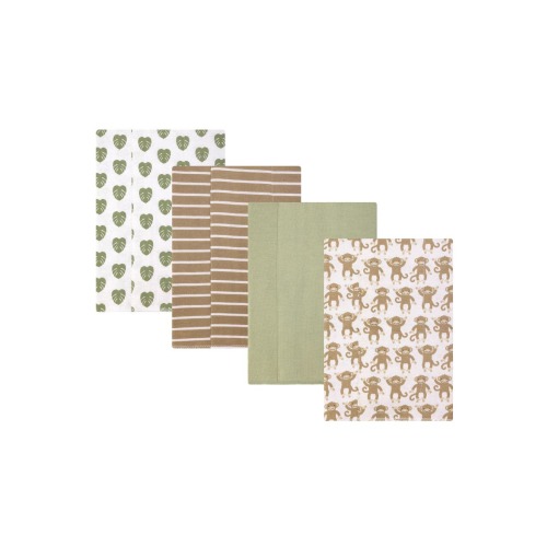 4Pk Cotton-Poly Flannel Burp Cloths