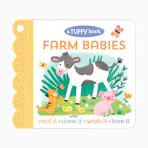 Tuffy Farm Babies Book - Washable, Chewable, Unrippable Pages With Hole For Stroller Or Toy Ring, Teether Tough, Ages 0-3 (A Tuffy Book)