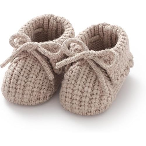 mimixiong Baby Booties Newborn Infant Sock Shoes Hand Knitting Crochet Boy and Girl Cozy Shoes
