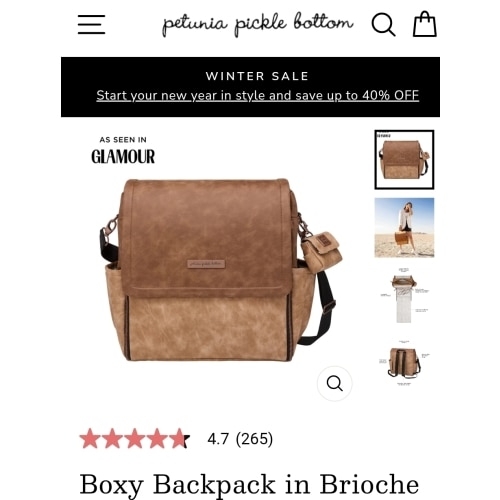 Boxy Backpack in Brioche