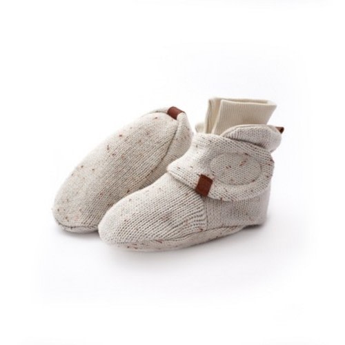Goumikids Baby Knit Organic Cotton Boots - Shell 3-6m