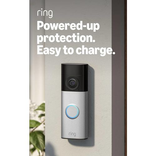 Ring Battery Doorbell Plus (newest model), Retinal 2K with wide-angle video, up to 6x Enhanced Zoom, Night Vision, and Quick Release Battery Pack, Nickel Silver