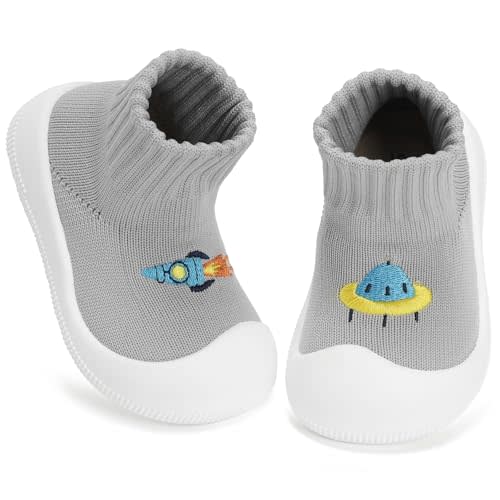 Wide Toe Box Baby Sock Shoes Soft Sole Infant First Walking Shoe Non-Slip Slippers Lightweight Sneakers for Baby Boys Girls