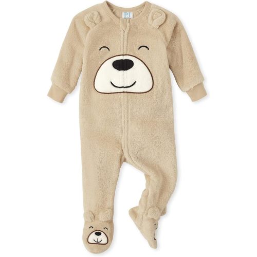 The Children's Place unisex-baby And Toddler Fleece Zip-front One Piece Footed Pajama