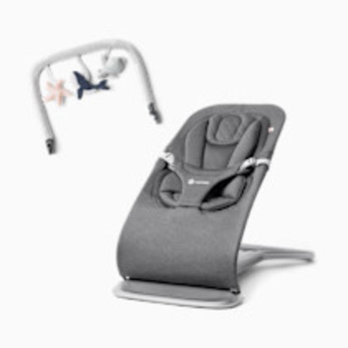 Ergobaby Evolve Bouncer & Toy Bar Bundle - Charcoal Grey