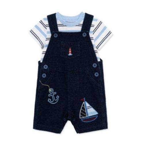 Baby Boys' Nautical Theme Shortall and Striped T-Shirt, 2-Piece Set