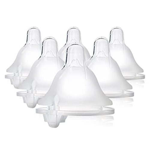 Evenflo Feeding Piece of 6 Balance Plus Wide Neck Nipples for The Balance Plus Wide Neck Baby Bottles, 0 Months and Up