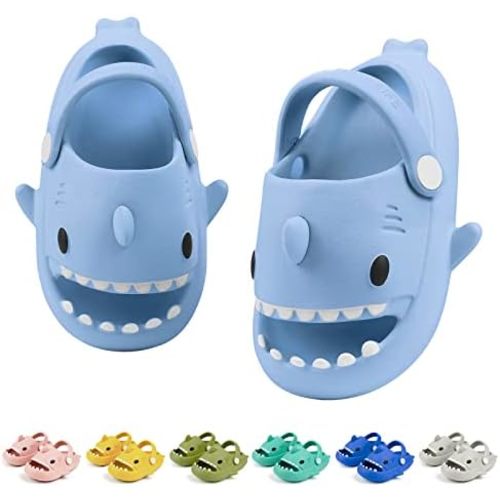 Toddler Shark Cloud Slides | Kids Shower Sandals | Boys Girls Cute Cartoon Fish Flip Flops | Beach Pool Home Slippers Shoes | Quick Dry Non-Slip
