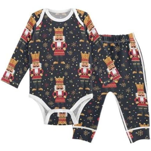 vvfelixl Baby Bodysuits Pants Sets Border Collie Dog Long Sleeve Baby Clothes For Boys Girls 0-24 Months Cow Pattern