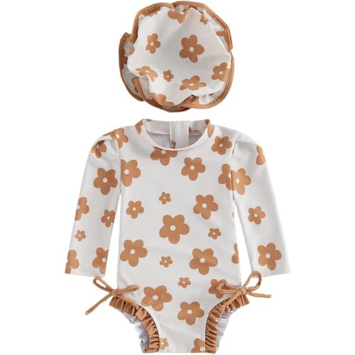 Yccutest Rash Guard One Piece Daisy Swimsuit, 6-12M
