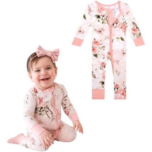 Posh Peanut Convertible Baby Sleepers - Girls Footless Baby Pajamas with 2 Way Zipper for Easy Diaper Changes