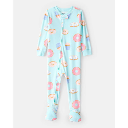 Toddler Girl Donuts DreamPlush Long-Sleeve Snug Fit 1-Piece Pajamas - Blue - Carter's | Carter's