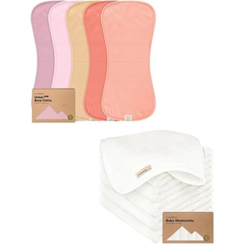 KeaBabies 5-Pack Burp Cloths Baby Girl, Boy and Baby Washcloths for Newborn, Kids - Extra Large & Absorbent Baby Burp Cloths - Bath Baby Towels, Face Towel, Face Cloths