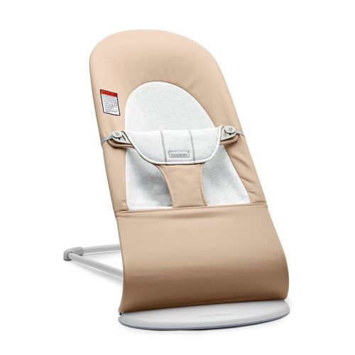 BabyBjörn Bouncer Balance Soft, Beige/Gray, Woven/Jersey | 2-in-1 Adjustable Baby Bouncer Seat and Toddler Chair, Newborn to Toddler (8-29 lbs), 4 Positions, Lightweight & Portable