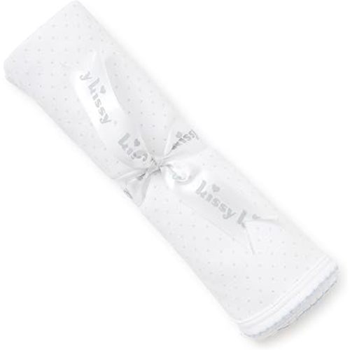 kissy kissy Baby Boys New Kissy Dots Print Blanket, White/Lt Blue, One Size