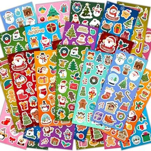 36 Sheets Christmas Stickers - Stocking Stuffers for Kids - 700+ Holiday Stickers Assortment, Kids Christmas Gifts, Xmas Games Crafts Activities Decorations Party Favors Supplies