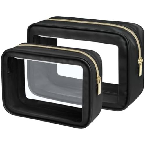 PACKISM Clear Makeup Bag - TSA Approved Toiletry Bag for Carry-on & Checked Luggage, Water Resistant Car Storage Organizer with Reinforced Seams