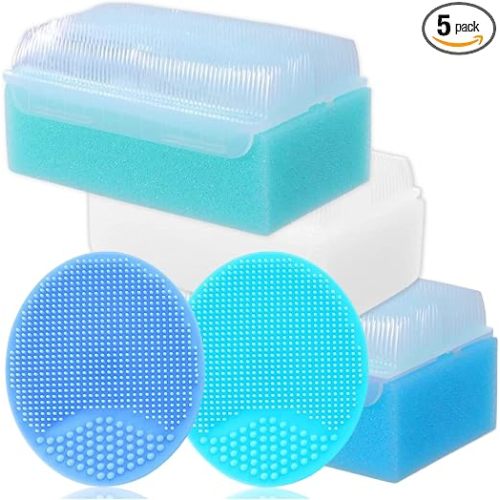 Cradle Cap Brush for Babies - Baby Sponge for Bathing Newborn Bath Essentials | Cradle Cap Treatment | Baby Bath Sponges for Newborns (5-Pack)