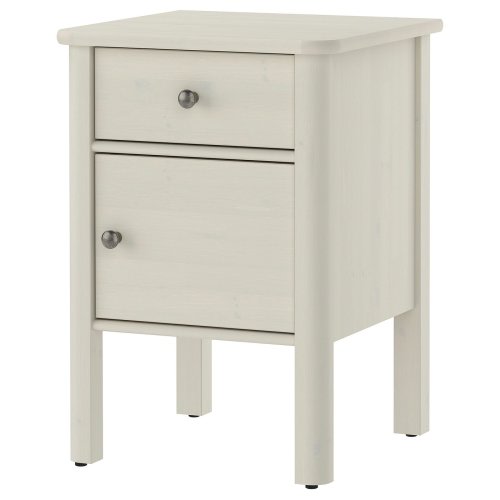STOREMOLLA Nightstand - light grey-beige stained 19 5/8x19 5/8x28 3/8 "