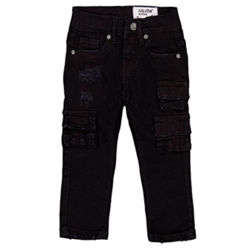 Evolution in Design Baby Boys' Distressed Black Cargo Jeans