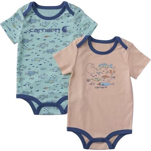 Carhartt Baby-Boys Set of Two Printed Short Sleeve Knit Bodysuit