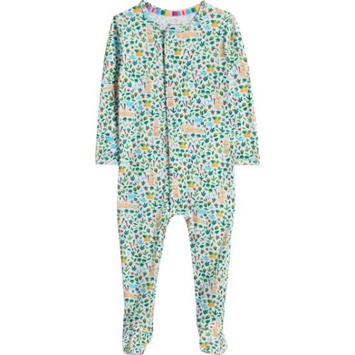 Bunny Garden Magnetic Footie, 0-3 mos