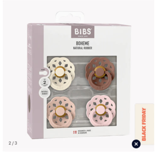 Boheme Pacifiers 4 Pack size 2 - Ivory/Blush/Woodchuck/Blossom