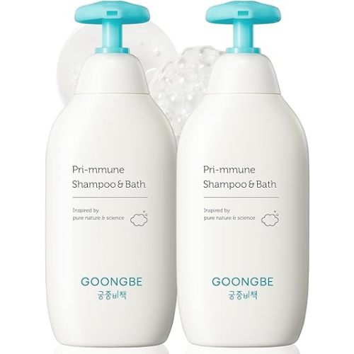 Pri-mmune Shampoo & Bath - Korean Baby Wash - Hypoallergenic Head to Toe Cleanser - Paraben-Free Formula For Sensitive Hair & Skin, 11.8 fl.oz. 2 Pack