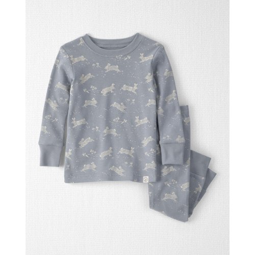 Baby 2-Piece Organic Cotton Ribbed Pajama Set in Blue Bunnies Print - Little Planet | Carter's