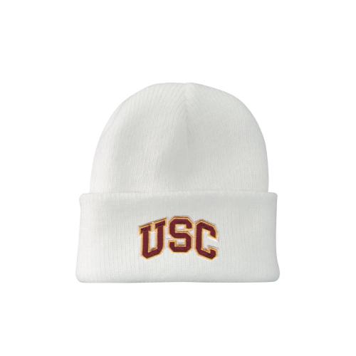 USC Trojans White Arch Infant North Pole Cuff Beanie