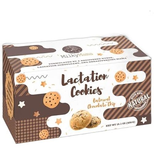 Milky Mama Oatmeal Chocolate Chip Lactation Cookies – Breastfeeding Snacks for Nursing Moms – Fenugreek-Free Lactation Snacks – 12 Individually Wrapped Cookies – Freeze Within 2 Weeks for Freshness
