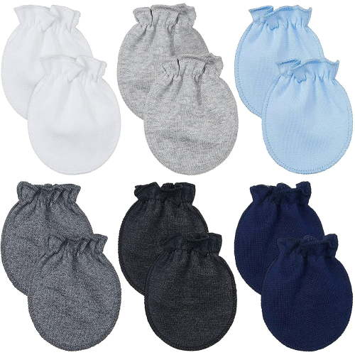 6 Pairs Newborn Baby Mittens No Scratch Infant Gloves Mitten for Baby 0-6 Months