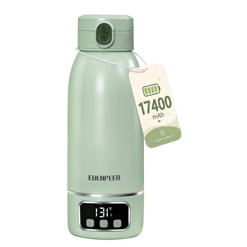 Portable Bottle Warmer for Travel, Heats for Breastmilk & Formula & Water | Precise Temp Control 2X Faster Heating 17 OZ Milk Warmer On the Go Long Battery Life Leak-Proof for Travel & Home Baby Gift