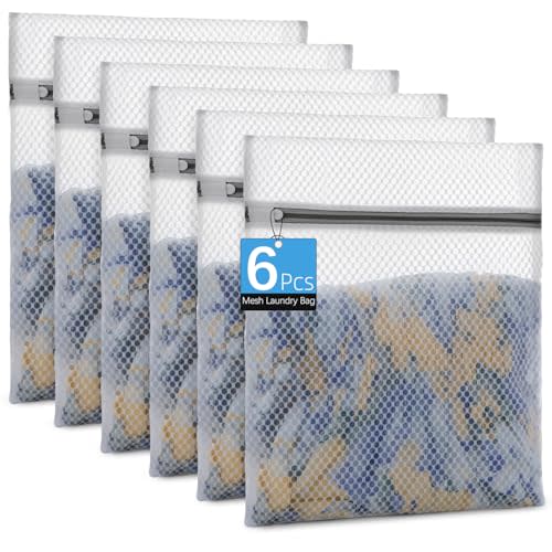 Honeycomb Mesh Laundry Bags for Delicates - 12x16 Inches Medium Washing Bags for Bras, Lingerie, Socks, Baby Clothes - Gentle Wash Protection with Zipper Closure (6)