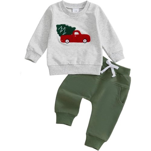 BemeyourBBs Toddler Baby Boy Clothes Graphic Sweatshirt Pants Set Outfit
