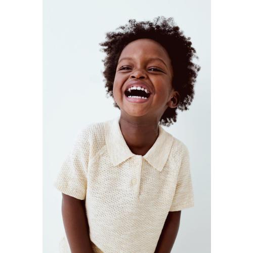 TEXTURED KNIT POLO JUMPER - Light beige | ZARA Canada
