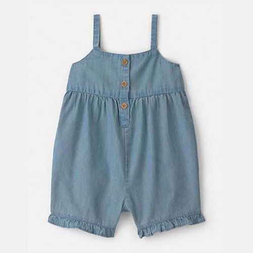 Baby Girl Carter's Chambray Button Closure Sleeveless Romper