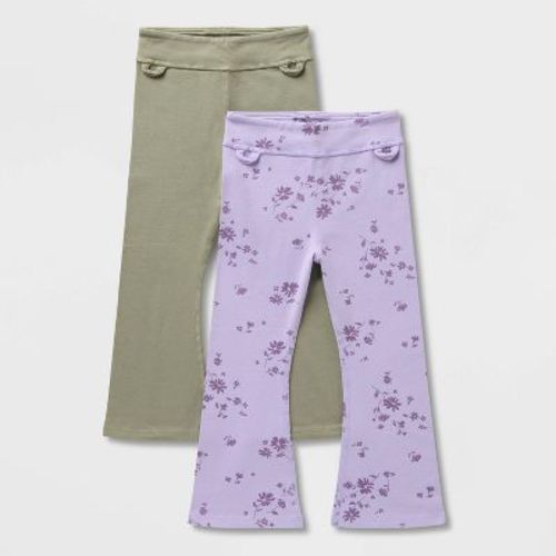 Toddler Girls' 2pk Adaptive Flare Leggings - Cat & Jack™ Green 2T