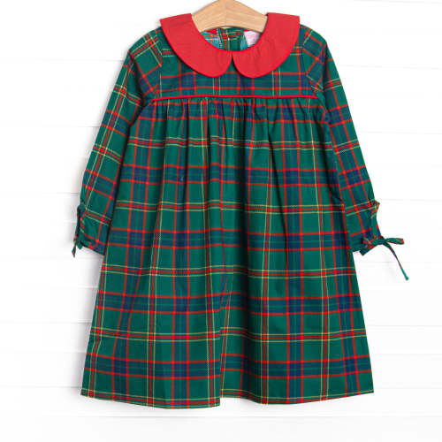 Tartan Traditions Collared Dress, Green – Stitchy Fish